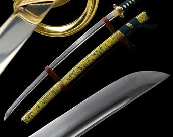 Handmade Katana Sword, 1060 Carbon Steel with Musashi Tsuba