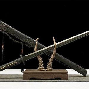 Hand Made Superior Chinese Double Dragon Sword T10 Steel