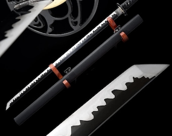 Ninjato Spring Steel Sword with Black Blade, 40-Inch Full Tang