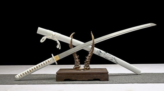 T10 Steel Katana Sword with Geisha Design, Razor Sharp 40 Inch Blade