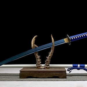 Hand Made High Quality T10 Steel Katana Samurai Sword Blue