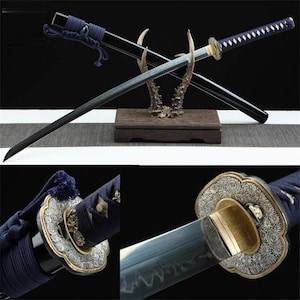 Handmade T10 Carbon Steel Hand Forge Real Hamon Clay Tempered Japanese Samurai Katana Sword