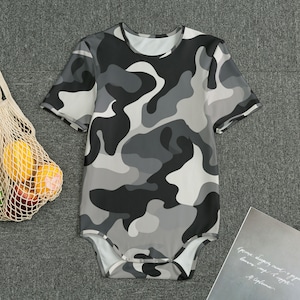 Black and Gray Camo Adult Onesie