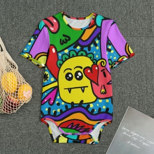 ABDL Adult Onesie with Graffiti Design