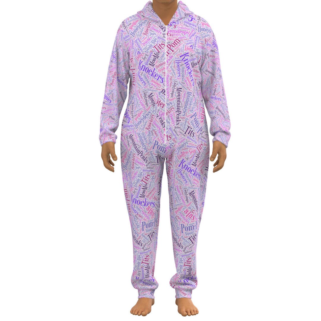 Boob Slang Unisex Zip Front Hooded Jumpsuit Etsy