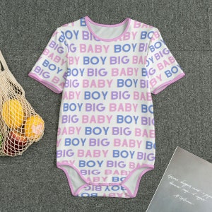 ABDL Big Baby Boy Adult Onesie - White