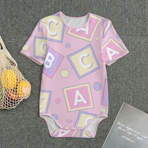 ABDL Pink Blocks Adult Onesie