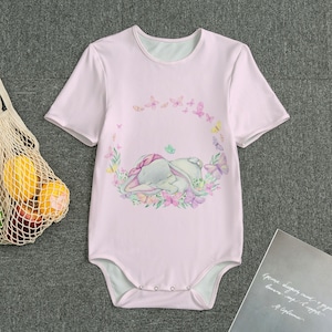 ABDL Pink Elephant in Flowers Adult Onesie