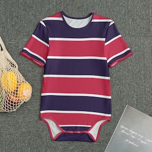 Blue and Red Stripes Adult Onesie - Wear it to Work