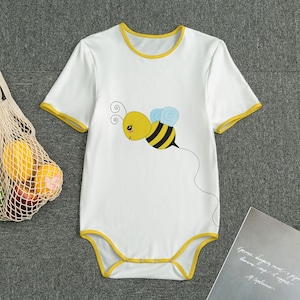 Adult Onesie Bumble Bees | Adult Baby Snap Crotch Bodysuit | abdl |Kawaii |Romper | Littlespace | Age Regression | adult baby | Unisex