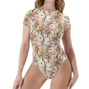 Ladies&#39; Kawaii Bunnies Adult Onesie / Body Suit