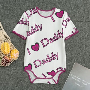 ABDL DDLG I Love Daddy Adult Onesie - White