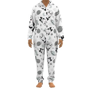 Space Pandas Unisex Zip Up Jumpsuit/Pajamas