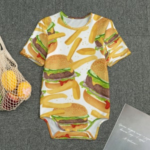 ABDL Adult Onesie Hamburgers and Fries