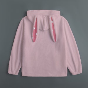 Pink Fluffy Bunny Ears Hoodie Sweater SD00235