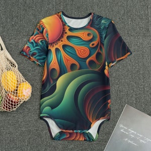 Psychedelic Print Adult Onesie
