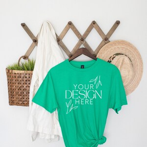 Bella Canvas 3001 Mock, 3001 Tshirt Mockup, Print on Demand Mockup, Trendy BC 3001 Mockup, Womens TShirt Mock, Kelly 3001 Mockup