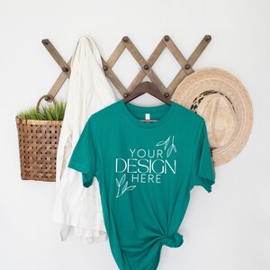 Bella Canvas 3001 Mock, 3001 Tshirt Mockup, Print on Demand Mockup, Trendy BC 3001 Mockup, Womens TShirt Mock, Kelly 3001 Mockup