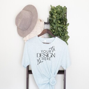 Bella Canvas 3001 Mock, 3001 Tshirt Mockup, Print on Demand Mockup, Trendy BC 3001 Mockup, Womens TShirt Mock, Ice Blue 3001 Mockup
