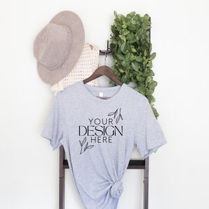 Bella Canvas 3001 Mock, 3001 Tshirt Mockup, Print on Demand Mockup, Trendy BC 3001 Mockup, Womens TShirt Mock, Ash 3001 Mockup
