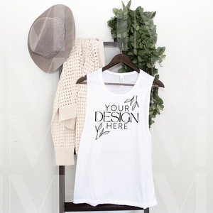 Bella Canvas 8803 Mock, White 8803 Mockup, 8803 Tank Top Mockup Tank Top Mockup, Trendy Mockup Summer Mockup Womens Tank Top Mock