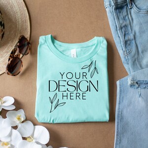 Mint 3001 Mockup, Bella Canvas 3001 Mock, 3001 Tshirt Mockup, Print on Demand Mockup, BC 3001 Mockup, Women TShirt Mock