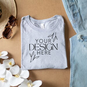 Ash 3001 Mockup, Bella Canvas 3001 Mock, 3001 Tshirt Mockup, Print on Demand Mockup, Trendy BC 3001 Mockup, Womens TShirt Mock