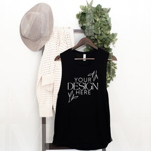 Bella Canvas 8803 Mock, Black 8803 Mockup, 8803 Tank Top Mockup Tank Top Mockup, Trendy Mockup Summer Mockup Womens Tank Top Mock