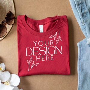 Cardinal 3001 Mockup, Bella Canvas 3001 Mock, 3001 Tshirt Mockup, Print on Demand Mockup, Trendy BC 3001 Mockup, Womens TShirt Mock