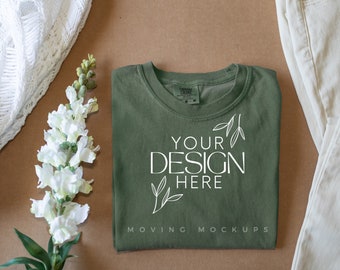 Comfort Colors MockUp, Comfort Colors 1717 Mockup, Comfort Colors 1717 Tshirt Mockup, Shirt Mockup, Sage Comfort Colors Mockup