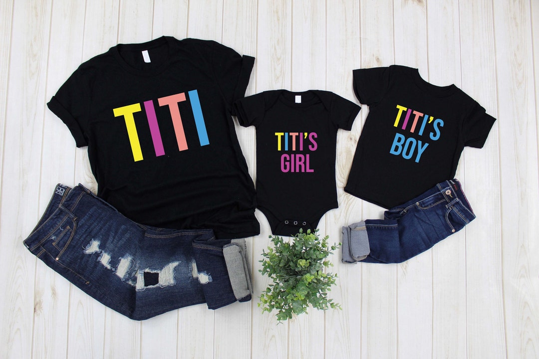 Titi's Boy Girl Shirt, Team for Aunty Shirts, Spanish Aunt Tshirt, Titi Announcement Gift, Cute