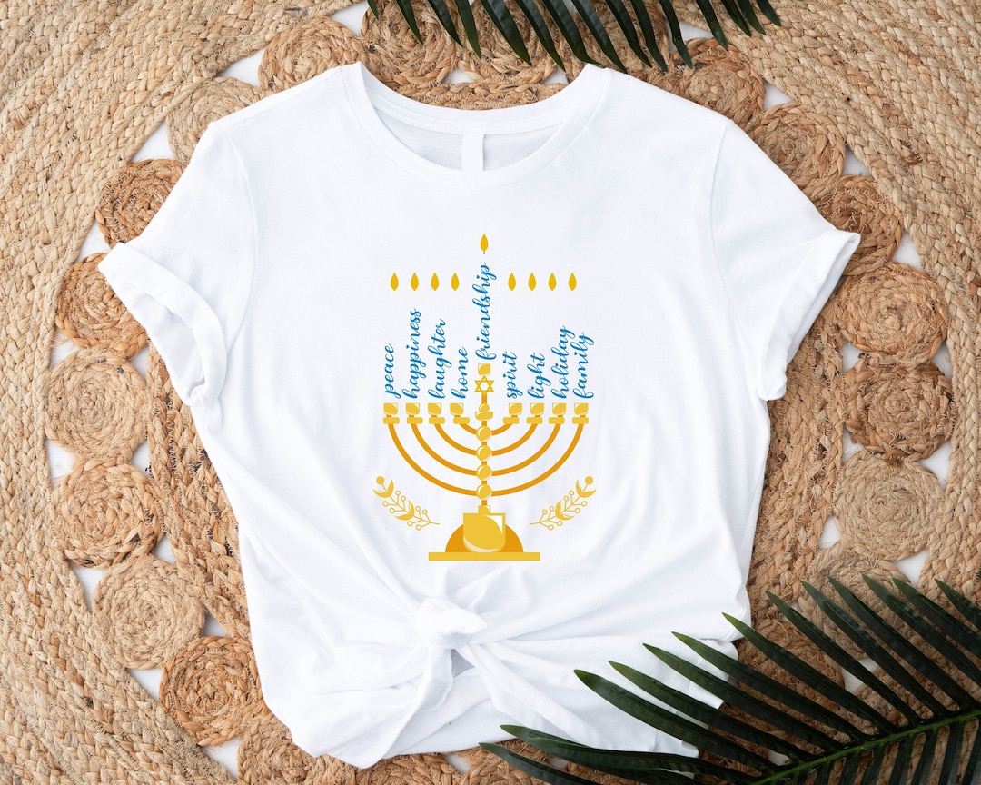 Hanukkah Menorah Tshirt, Chanukah Shirt, Festival of Lights Shirt, Jewish Celebration Gift