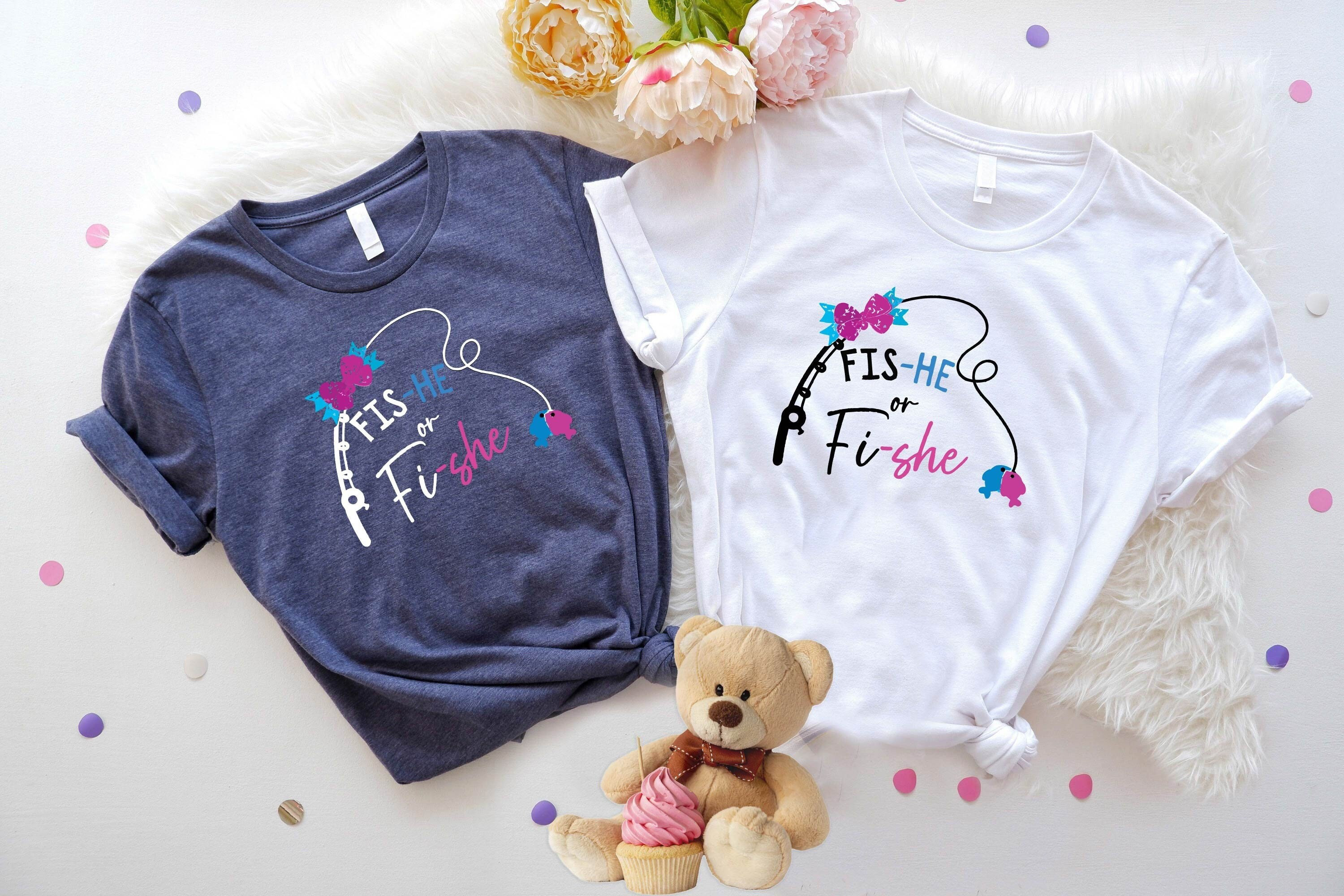 Fis-He or Fi-She Shirt, Fishing Theme Baby Shower, Keeper Of The Gender  Shirt,2024 Gender Reveal Party Shirts, Funny Pregnancy Announcement