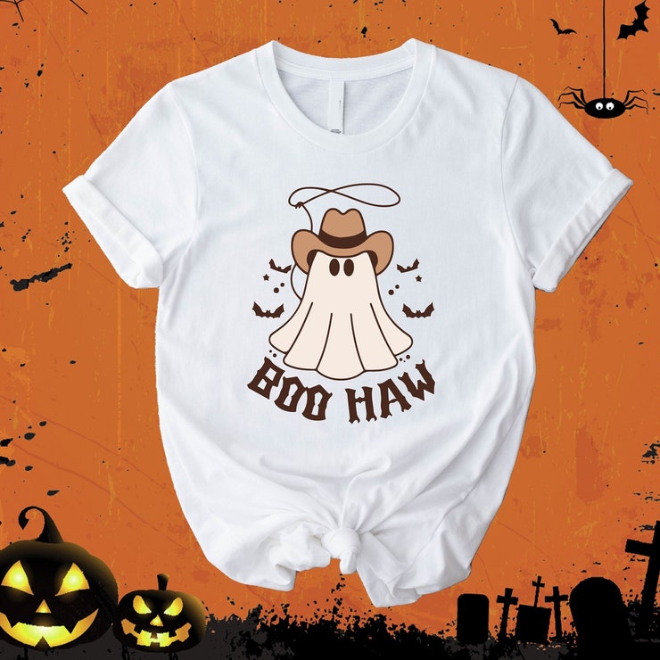 Country Boo Haw Shirt, Western Halloween Party T-Shirt, Cool Cowboy Ghost Tee, Spooky Witches Season Tee, Happy Halloween 2023, Scary Shirts