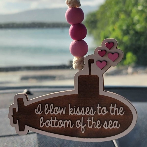 Submarine Car Charm - "I blow kisses to the sea"