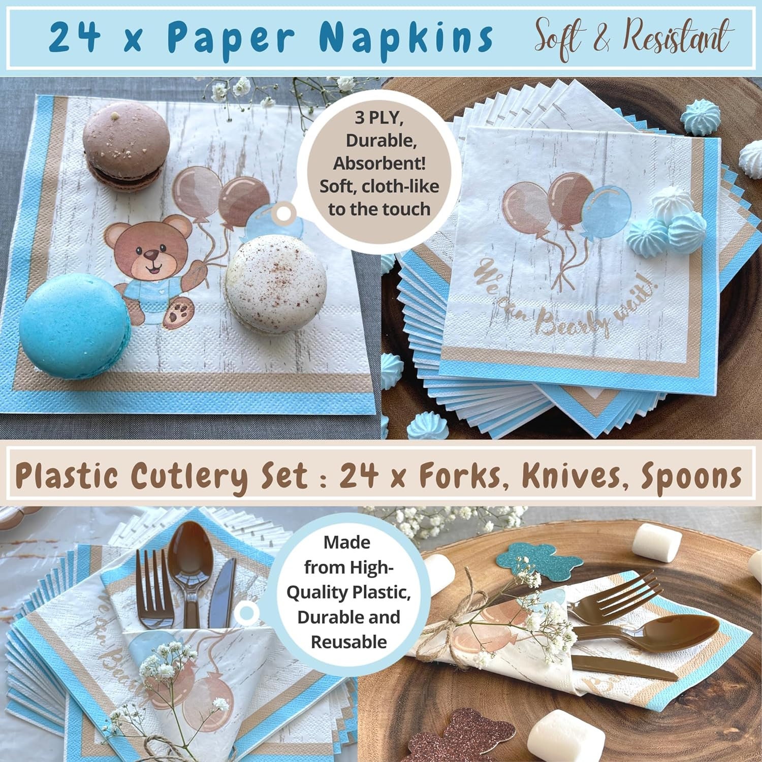 Teddy Bear Baby Shower Decorations for Boy or Girl | Birthday Party ...
