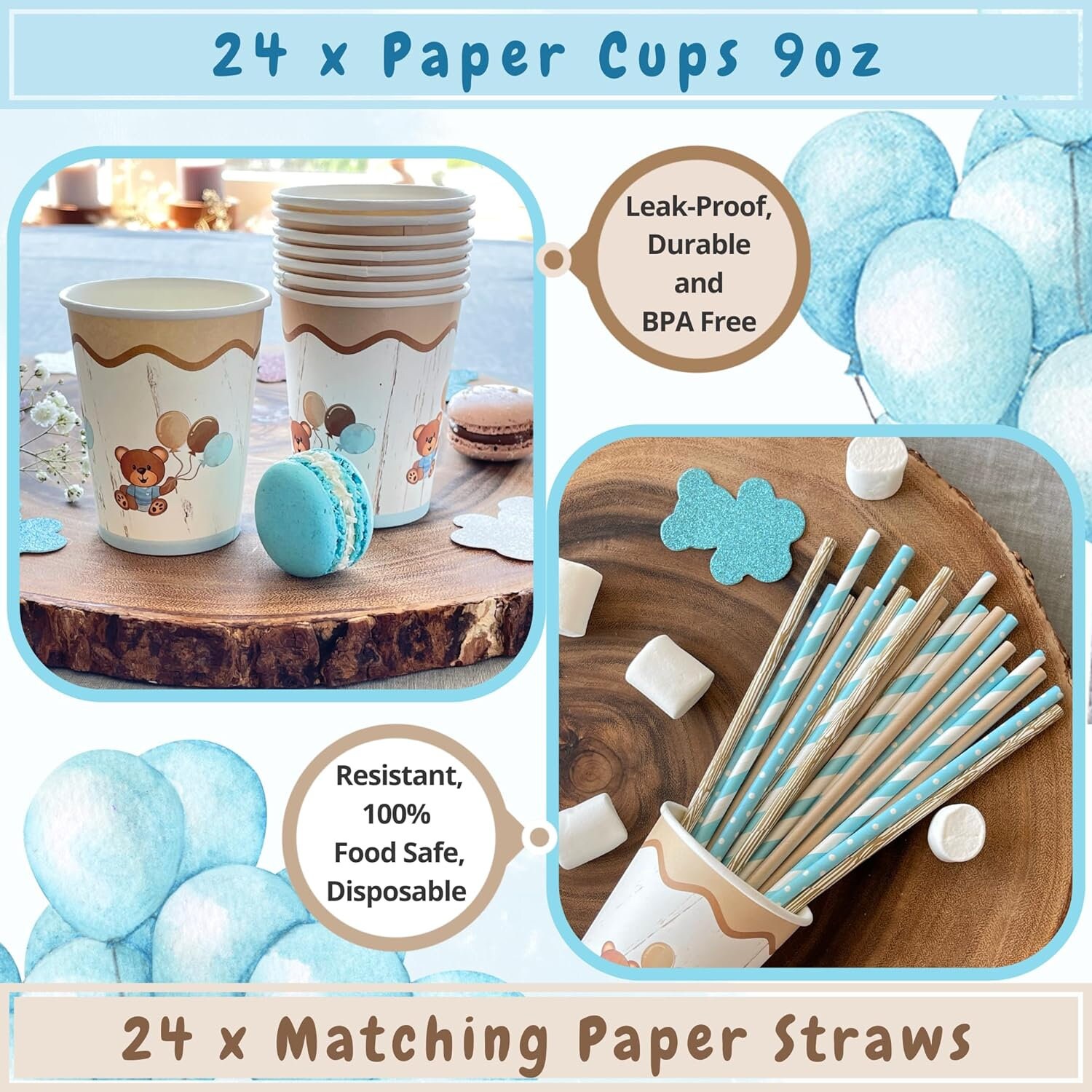 Teddy Bear Baby Shower Decorations for Boy or Girl | Birthday Party ...