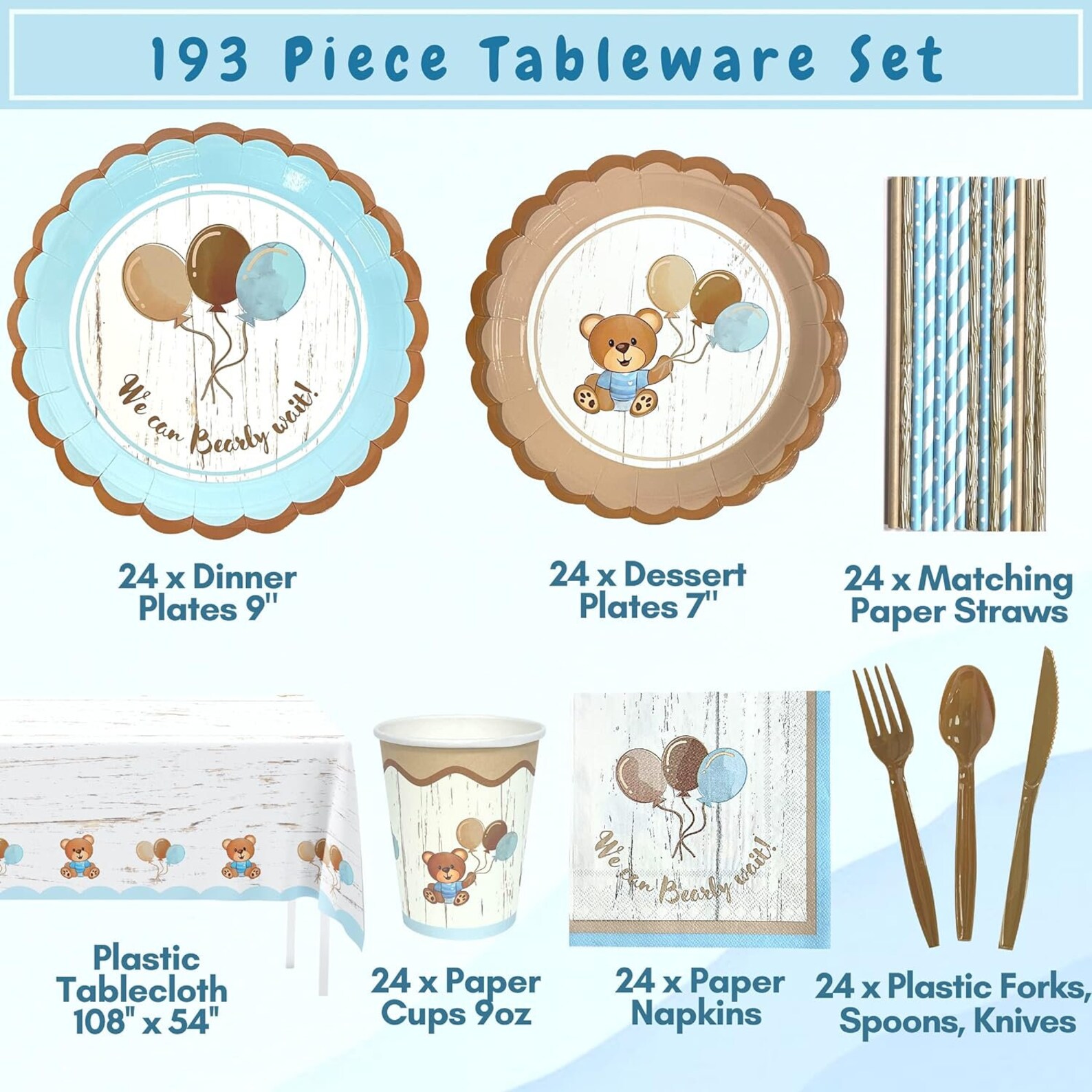 Teddy Bear Baby Shower Decorations for Boy or Girl | Birthday Party ...