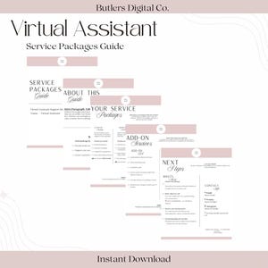 Virtual Assistant Service Guide Canva Template | Editable VA Pricing ...