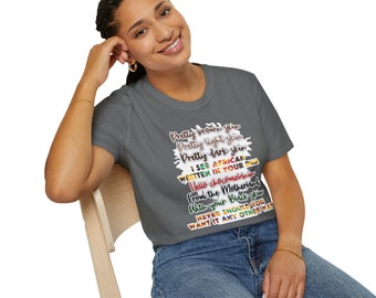 T-shirt souple unisexe à peau assez brune