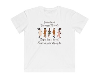 T-shirt en jersey fin pour filles, peau brune