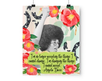 Angela Davis Affiche verticale mate de qualité supérieure 9 x 11