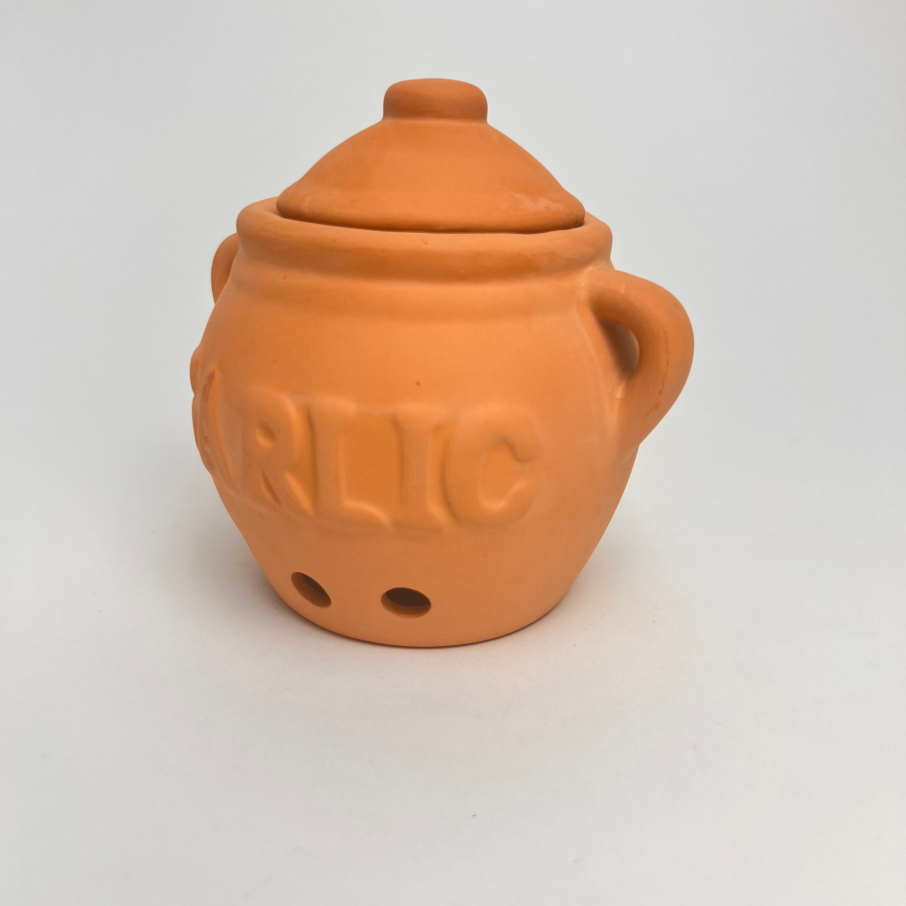 Vintage PIC Terra Cotta Garlic Keeper Jar With Lid Made in Taiwan Etsy