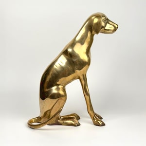 Large Brass Greyhound Sculpture - Etsy