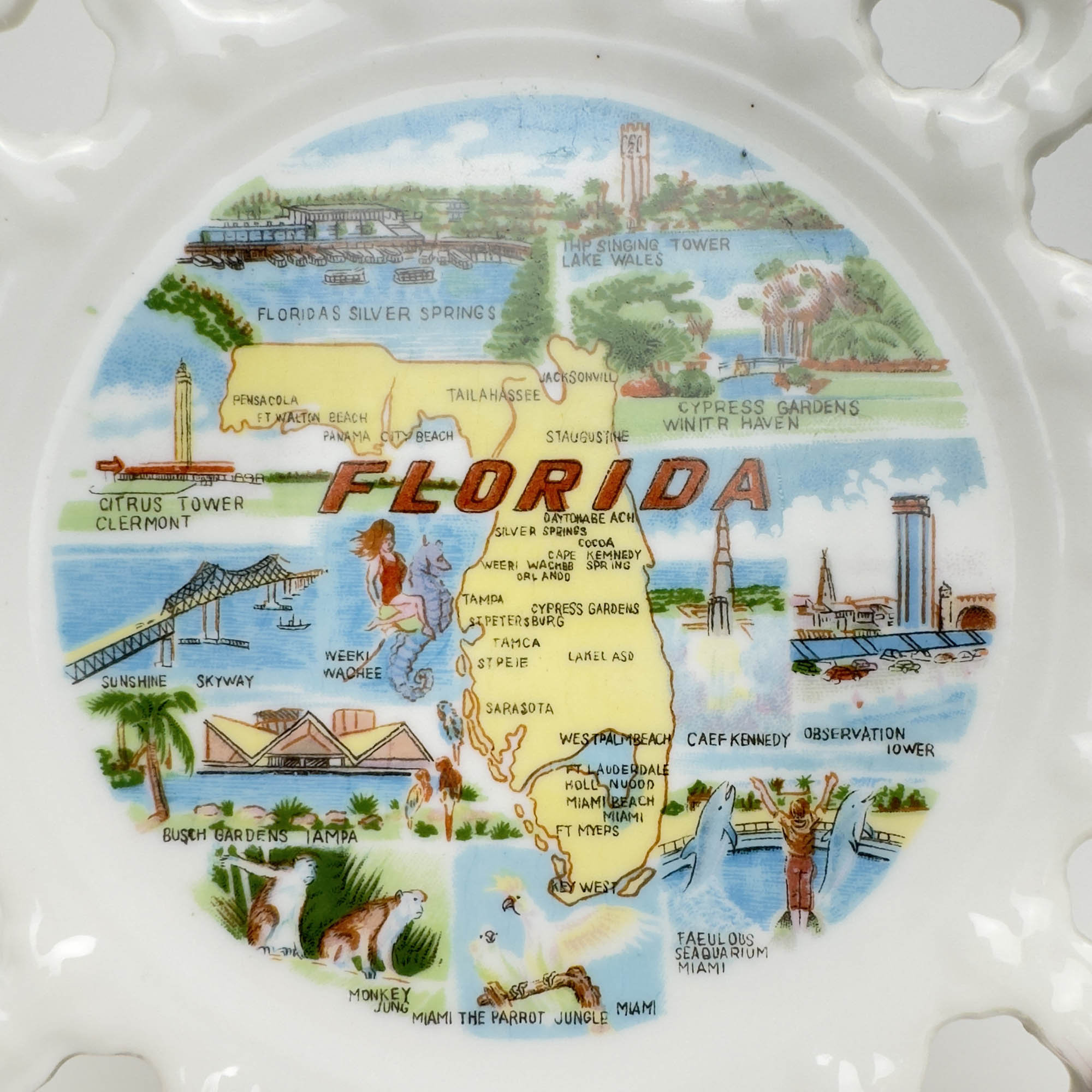 Vintage 1960's Kenmar Florida Souvenir Plate. Made in Japan. - Etsy