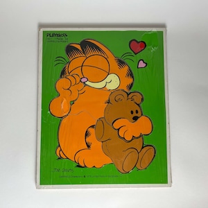 1978 Garfield & Pooky Houten Frame-Tray Puzzel, Playskool 250- 1.