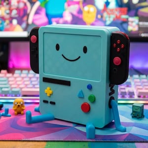 BMO Switch Dock | Adventure Time Inspired Console Stand | Custom Colors + Glow Legs Option | Nintendo Switch Display Dock | Gamer Gift