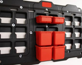 6 Pack Packout Wall Bin Holder – Compatible with Packout Wall Plates And Lid – Storage Bin Mount for Workshop Organization – Bin Hangers