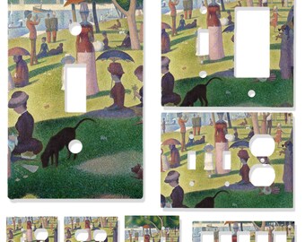 A Sunday on La Grande Jatte Light Switch Cover | Georges Seurat Art Outlet Plate | Pointillism Wall Decor | Multi-Gang Switch Plate