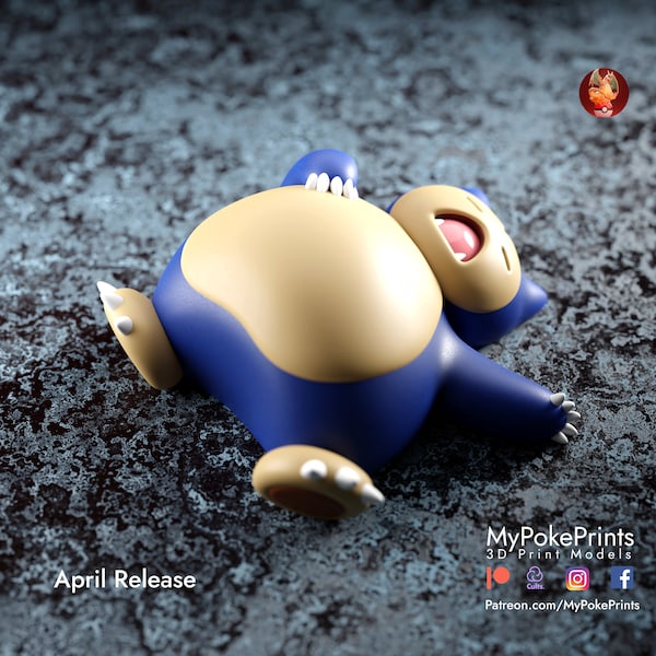 Snorlax 2 Poses Model Figurine | Multiple Sizes | Fully Colored or Uncolored